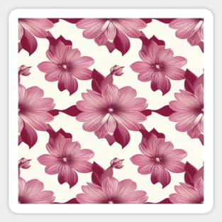 Pretty pink and red floral pattern Sticker